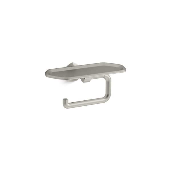 KOHLER Occasion Wall Mounted Toilet Paper Holder with Tray in Vibrant Brushed Nickel