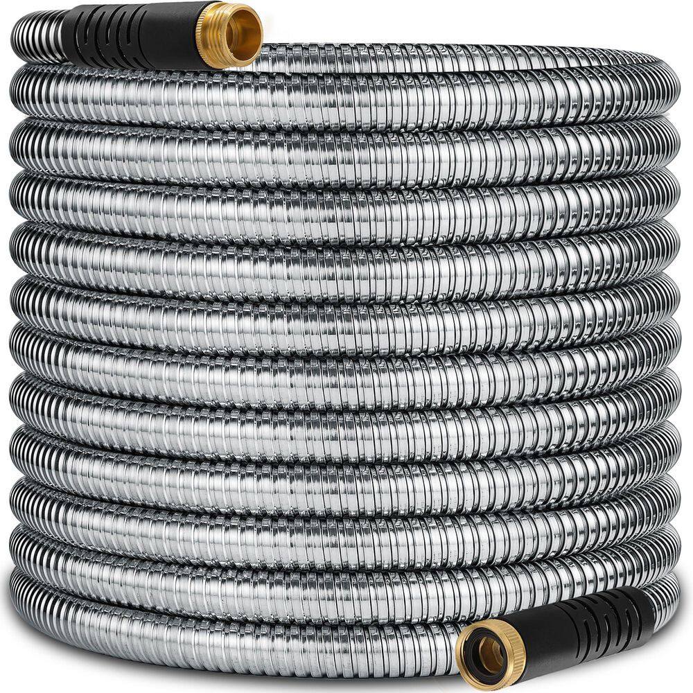100 ft Heavy-Duty Stainless Steel Garden Hose Flexible Lightweight Kink-Free Metal Water Hose 3/4 in. Brass Fittings price history on PriceWatchPro
