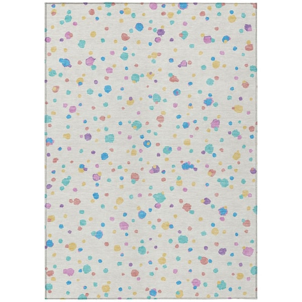 Chantille Machine Washable Indoor/Outdoor Abstract ACN2518 Ivory 9 ft. x 12 ft. Area Rug