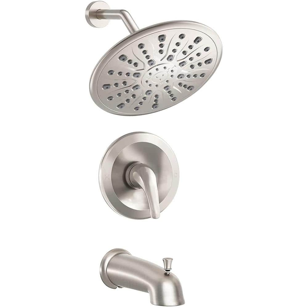 Yasinu Single Handle 2 Spray Settings Round High Pressure Shower Faucet With Tub Spout In 4869