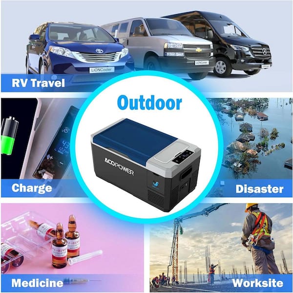 COMPRESSOR FRIDGE 車載対応冷蔵冷凍庫　19L 19 qt. Outdoor Portable Refrigerator Car Freezer with APP Control
