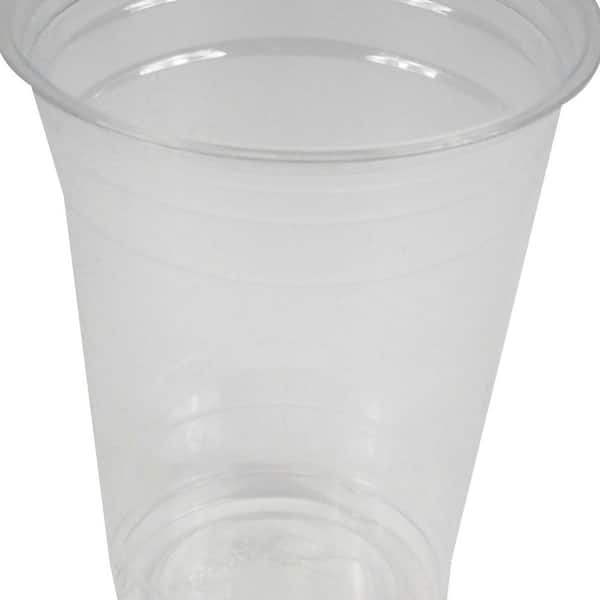 16 Oz Clear Plastic Cups PET Disposable Cold Cups with lids and