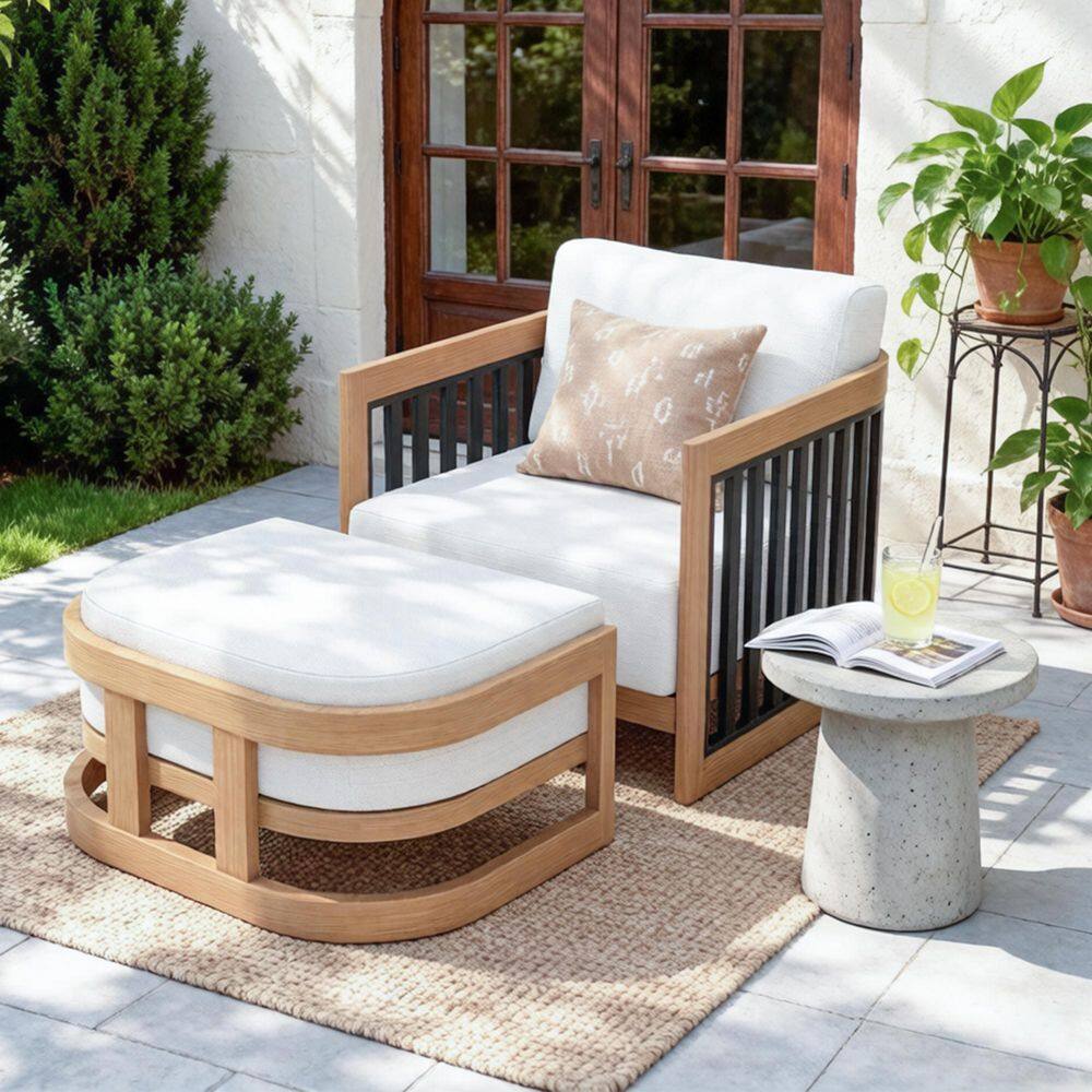 Sereno 2-Piece Aluminum Outdoor Conversation Set with White Cushion