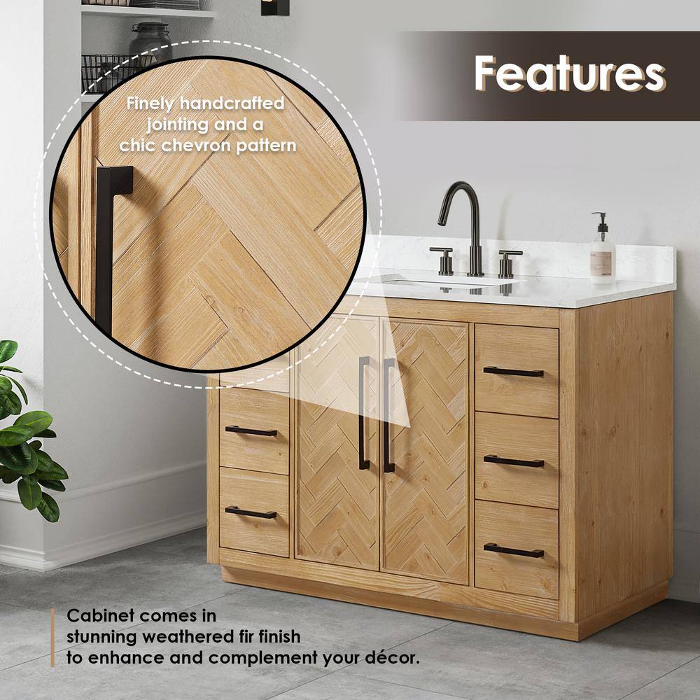Bellavia 48" Weathered Fir Wood Vanity with Engineered Stone Top