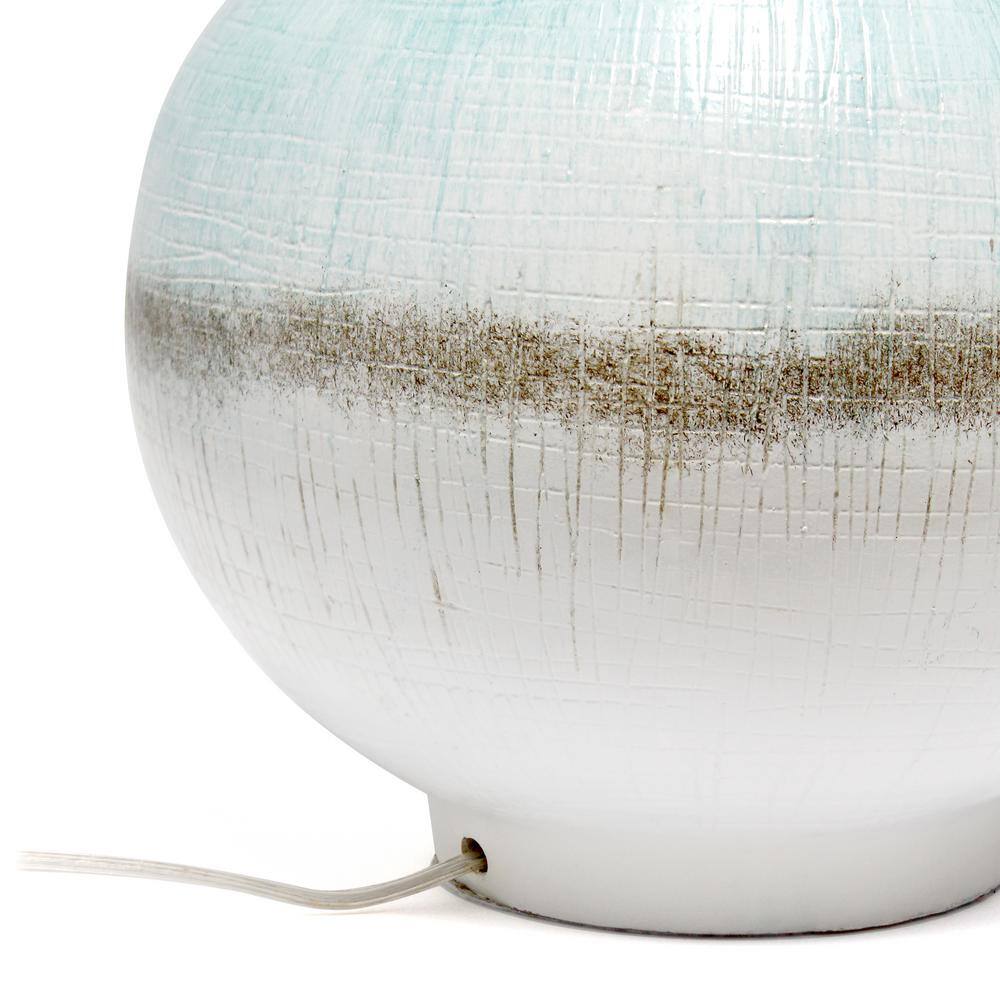 Coastal Pottery Sea Glass Sand Northshore 16" Table Lamp, Aqua/Brown/White