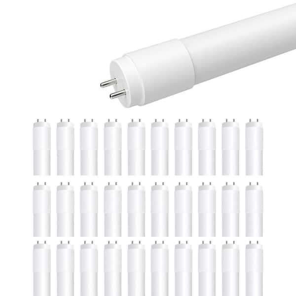 32-Watt Equivalent 4 ft. White Linear Tube T8/T12 G13 Type B Ballast Bypass LED Light Bulb, Daylight 5000K (30-Pack)