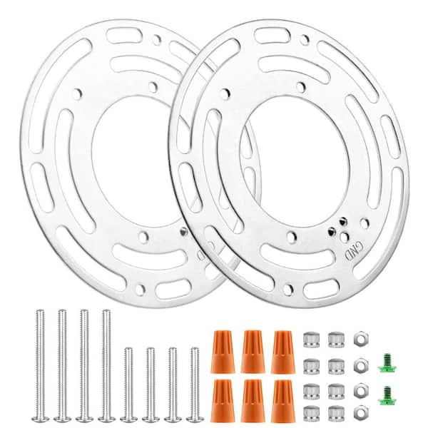 4 in Universal Light Fixture Mounting Bracket 2 Pack Steel Round Crossbar Kit for Wall, Ceiling, Pendant Lights