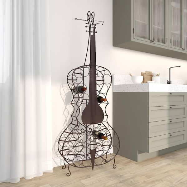 26 Bottle Black Metal Wine Holder