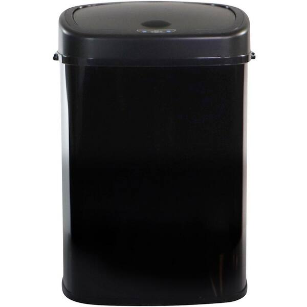 13.2 Gal. Black Metal Household Trash Can with Sensor Lid