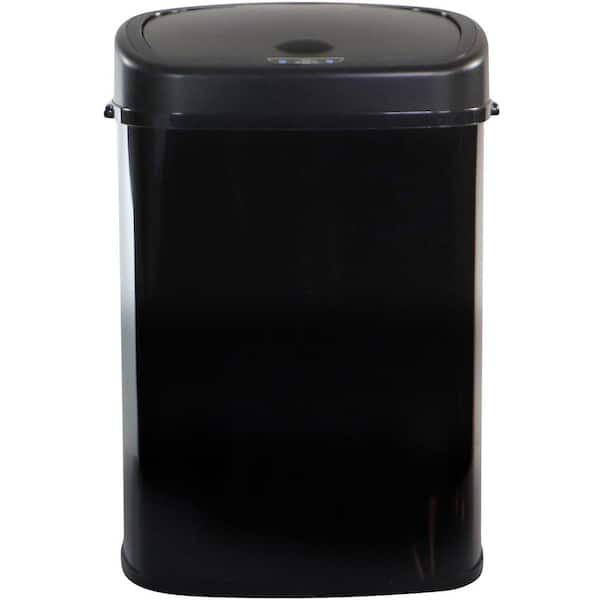13.2 Gal. Black Metal Household Trash Can with Sensor Lid