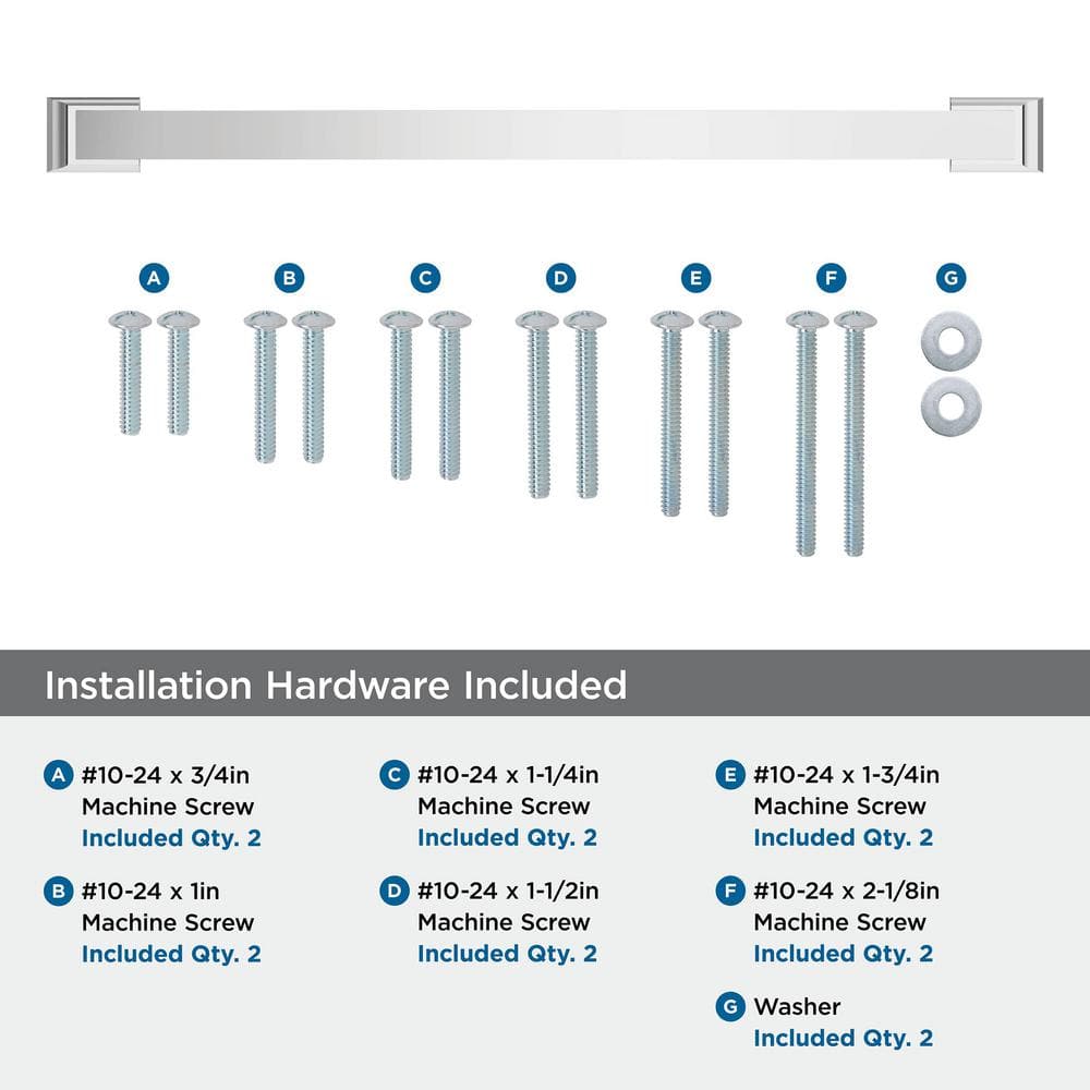 Polished Chrome 18" Modern Appliance Pull with Mounting Hardware