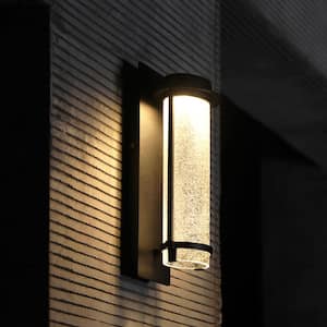 1-Light Black LED Outdoor Sconce Wall Light