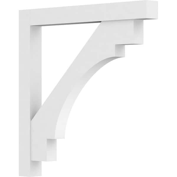 Ekena Millwork Standard Merced 3 in. W x 36 in. H x 36 in. D Signature Urethane Polyurethane Bracket With Block Ends