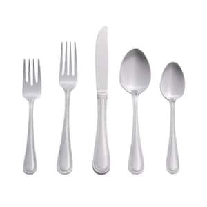Beaded 46-Piece Silver Stainless Steel Flatware Set (Service for 8)