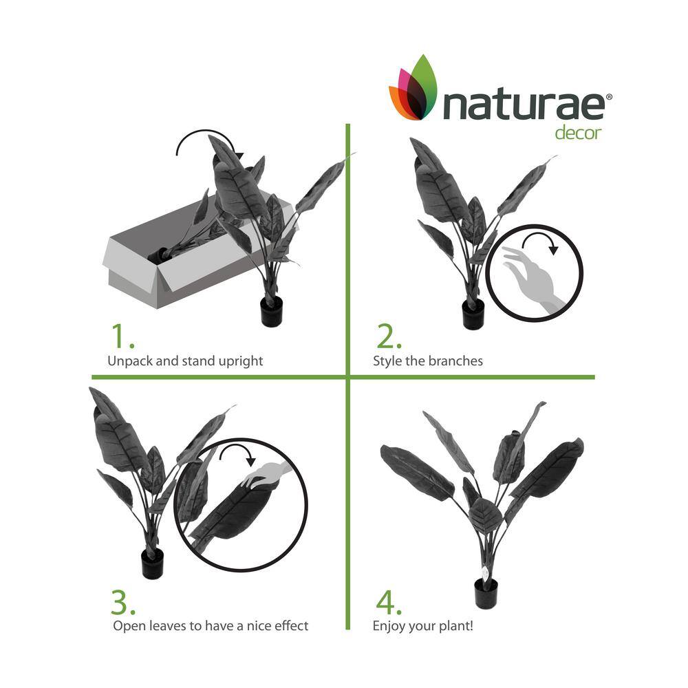 31-Inch Green Plastic Bird of Paradise Artificial Floor Plant