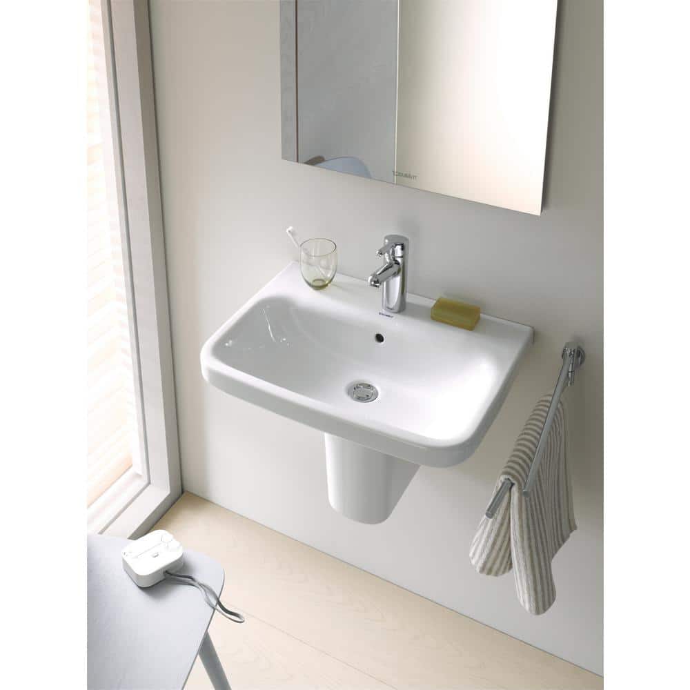 DuraStyle White Ceramic Wall-Mount Bathroom Sink