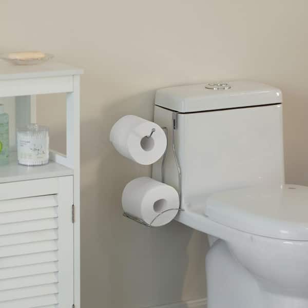 Toilet Paper Holder with Storage Extra 3 Roll Tissue, Over The Tank Toilet  Paper Holder Wall Mount, Brushed Nickel and Chrome Tissue Holder for