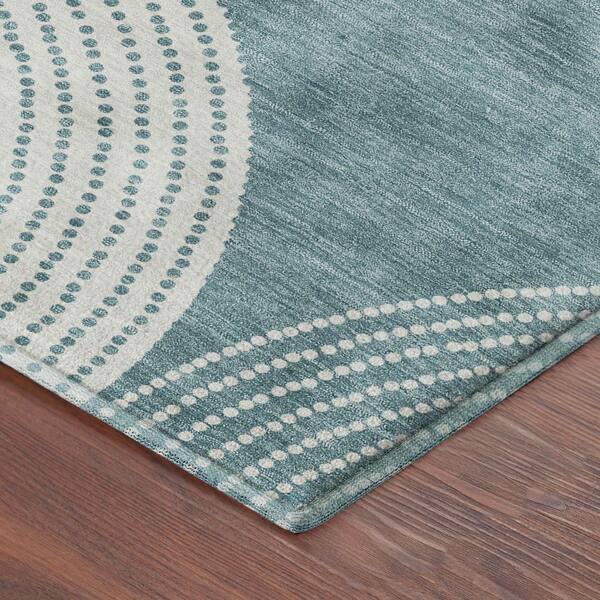 Mayfield Premium Machine Washable Abstract AMF2275 Teal 2 ft. x 3 ft. Accent Rug