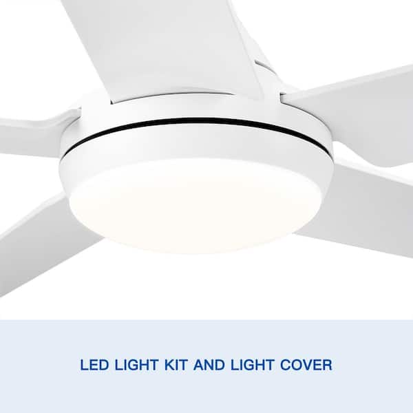 YUHAO 48 in. Indoor/outdoor Matte White Ceiling Fan with