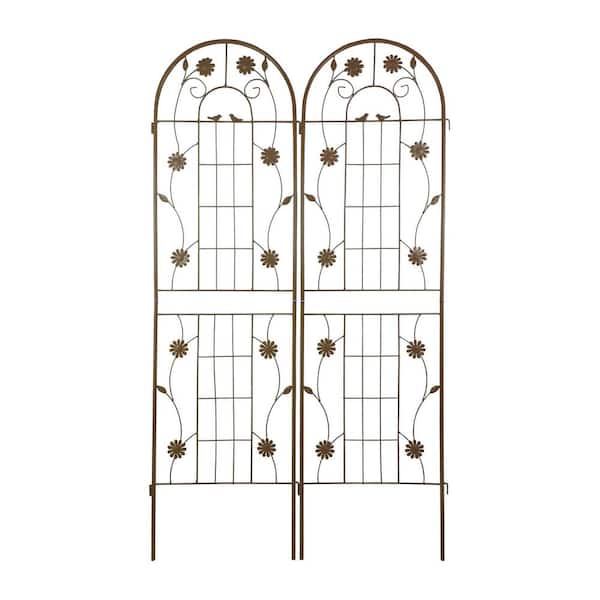 2-Pack Metal Garden Trellis 71 in. x 19.7 in. Rustproof Trellis for Climbing Plants Outdoor Flower Support