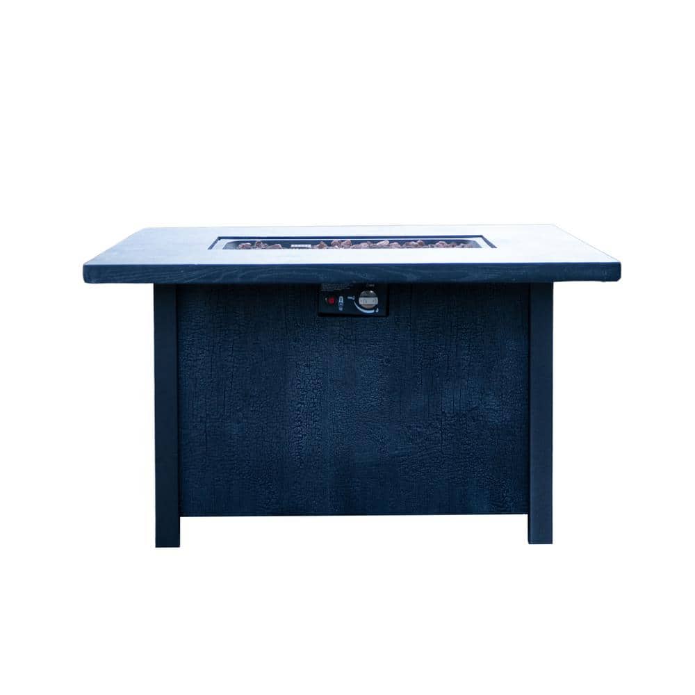 43.70 in. Rectangular Outdoor Fire Pit Table 50000BTU with a Tabletop Cover