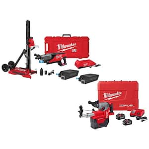 MX FUEL Lithium-Ion Cordless Handheld Core Drill Kit with M18 FUEL 1 in. SDS-Plus Rotary Hammer/Dust Extractor Kit