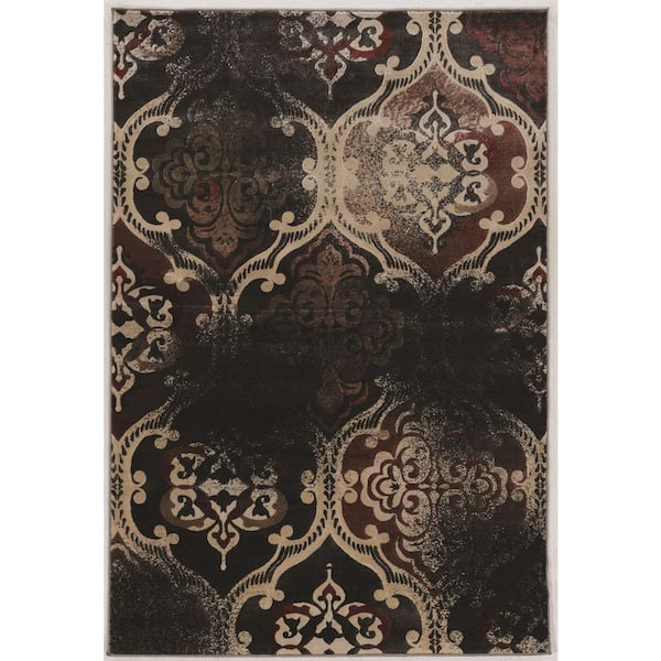 Jewel Blue 8 ft. x 10 ft. Traditional Loomed Medallion Polypropylene Rectangle Indoor Area Rug