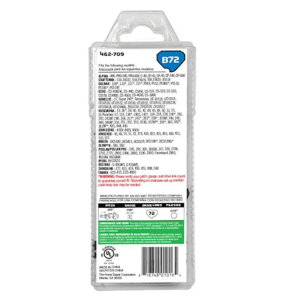 Powercare B72 Zip-Pack Chainsaw Chain CL25072PC2 - The Home Depot
