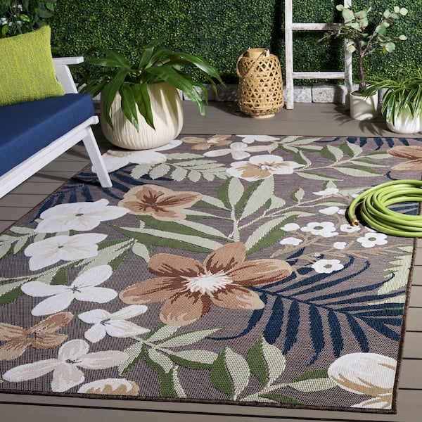 Cabana 6 x 10 Brown/Multi Floral Area Rug