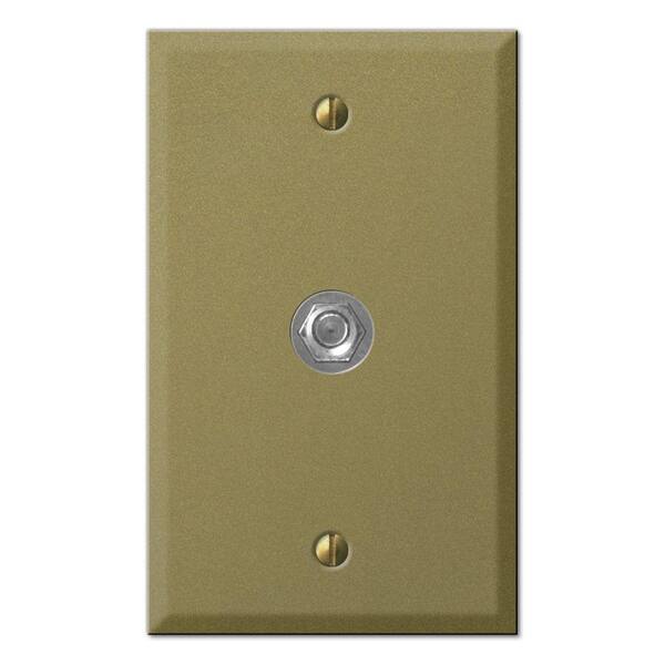 Creative Accents 1 Gang Toggle Video Connector Decorative Wall Plate - Mild Antique Brass Steel