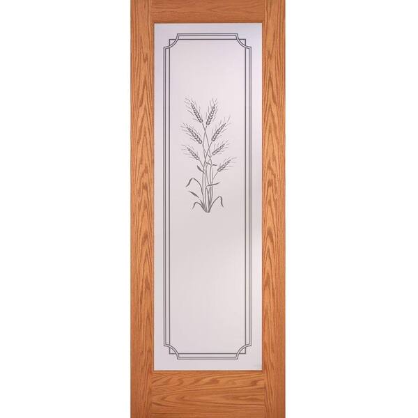 Feather River Doors 28 in. x 80 in. 1 Lite Unfinished Oak Harvest Woodgrain Interior Door Slab