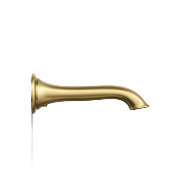 KOHLER Artifacts Wall Mount Bath Spout with Flare Design in Vibrant Brushed Moderne Brass