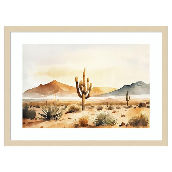 Amanti Art Through the Desert II by Andrea Haase 25 in. W x 19 in. H. Wood Framed Wall Art Print Framed in Brown