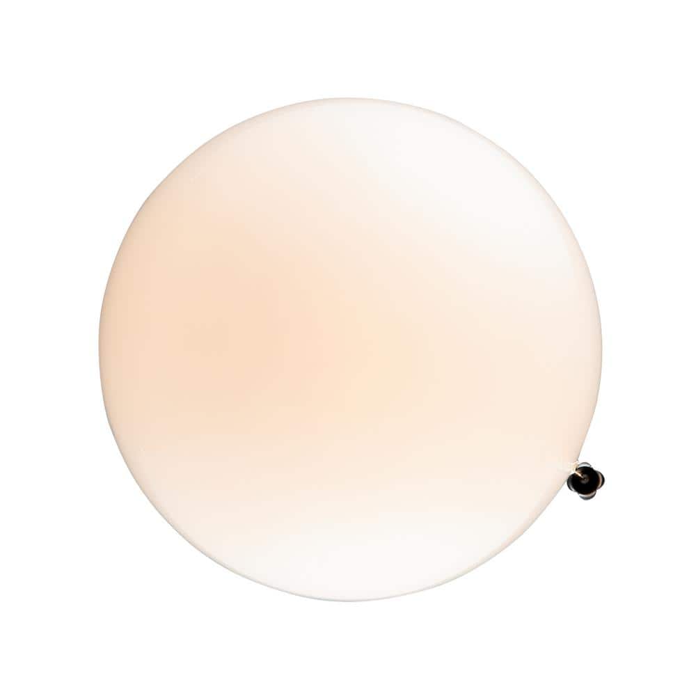 White Glass Globe Flush Mount with LED and Incandescent Options