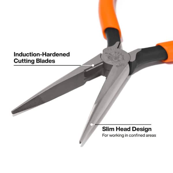 Klein Tools 7 in. Standard Long Nose Side Cutting Pliers D203-7