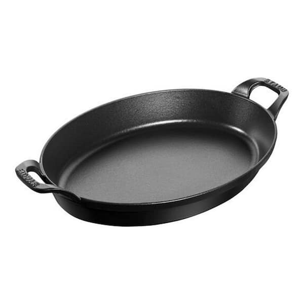Cast Iron 12.5 in. x 9 in. Oval Baking Dish - Matte Black