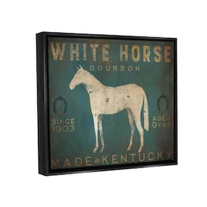 White Horse Bourbon Vintage Sign Design By Ryan Fowler Floater Frame Typography Art Print 31 in. x 25 in.
