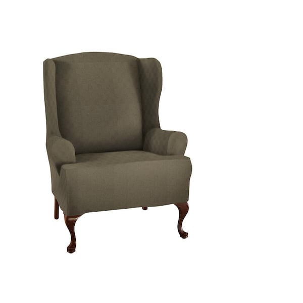 Stretch Sensations Sage Newport Wing Chair Stretch Slipcover