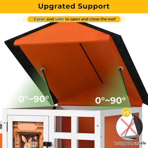 COZIWOW 2-Story Rabbit House Pet Hutch with Ramps for Backyard