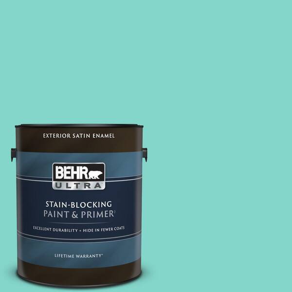 BEHR ULTRA 1 gal. Home Decorators Collection #HDC-MD-09 Island Oasis Satin Enamel Exterior Paint & Primer