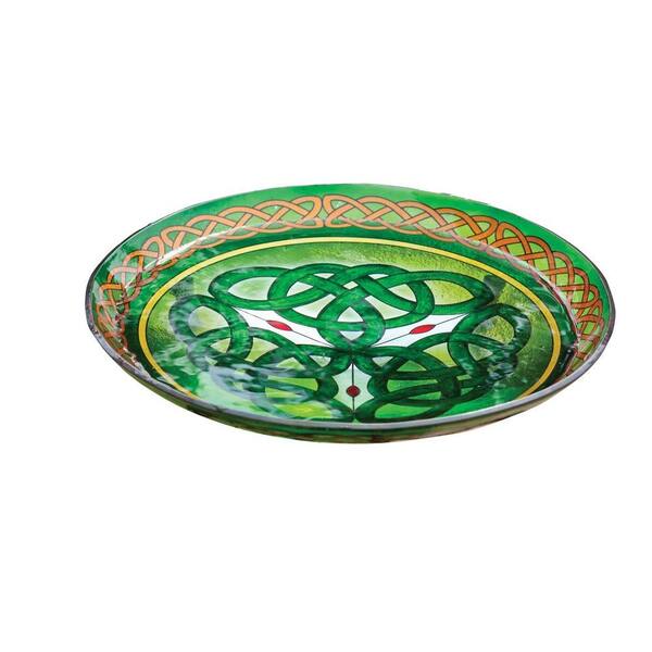 Evergreen Enterprises Celtic Inspired Stained Glass Birdbath-DISCONTINUED