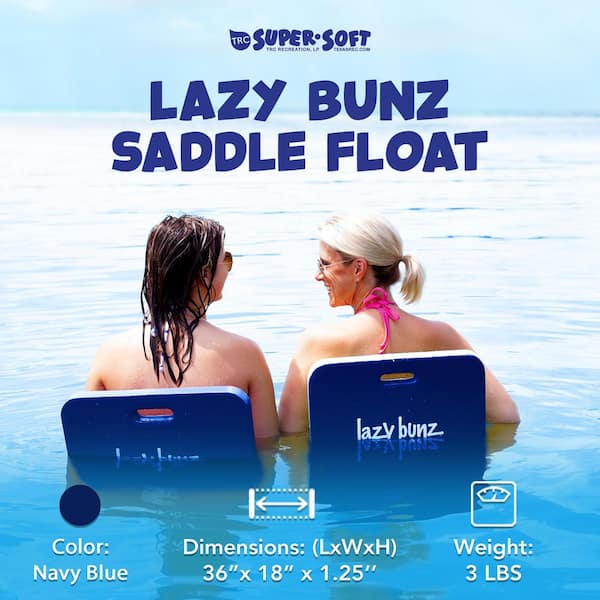 Navy Lazy Bunz Foam Saddle Swimming Pool Lounger Float