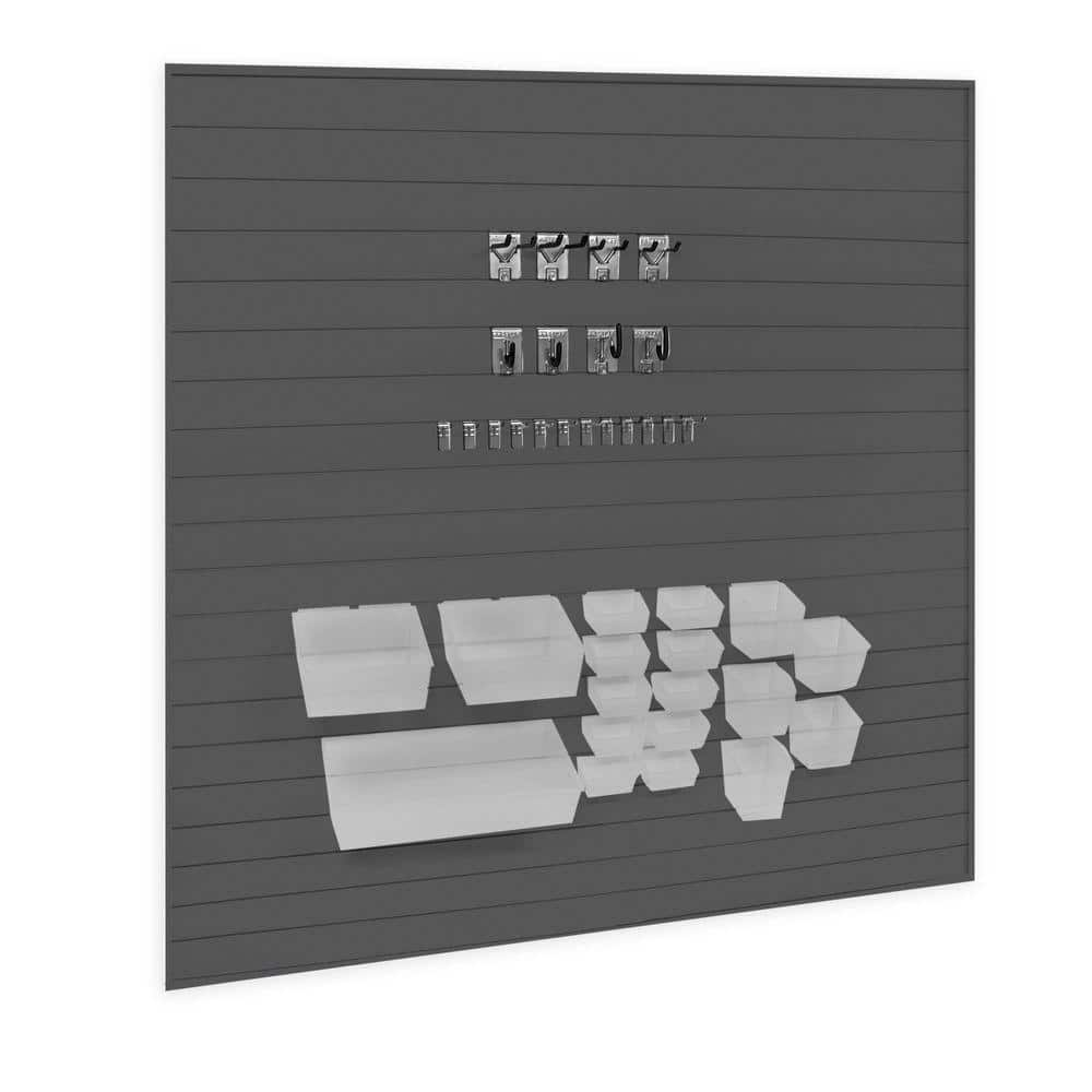 UPC 782088330179 product image for PVC Slatwall 16 ft. x 4 ft. Charcoal Pro Bundle Kit (38-Piece) | upcitemdb.com