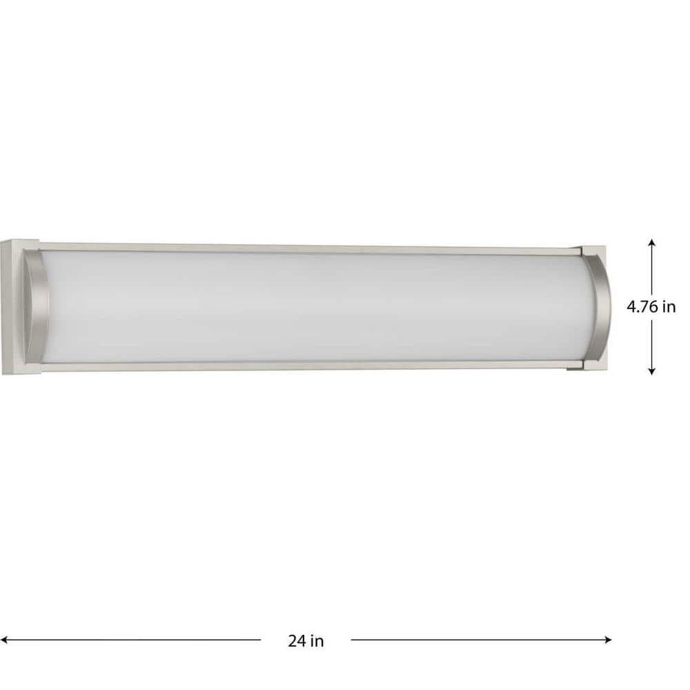 Barril 24" Brushed Nickel LED Linear Vanity Light with Acrylic Shade