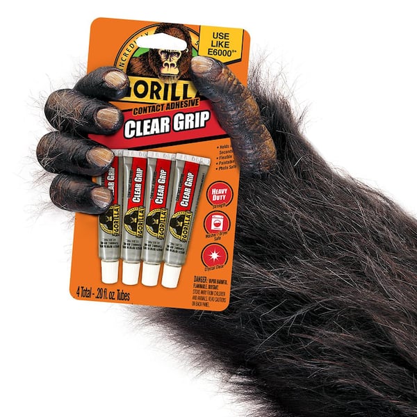 Gorilla Clear Grip Contact Adhesive, Waterproof, 3 ounce, Clear, (Pack of 3)