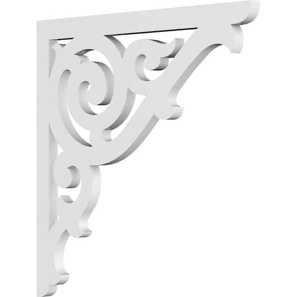 Ekena Millwork 5/8 in. W x 14 in. H x 14 in. D PVC Athens Bracket