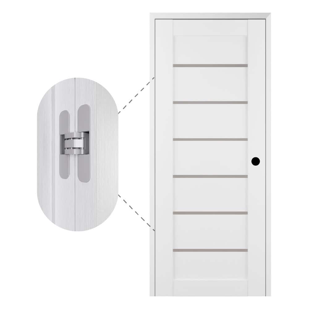 Alba White Frosted Glass Bianco Noble MDF Interior Door