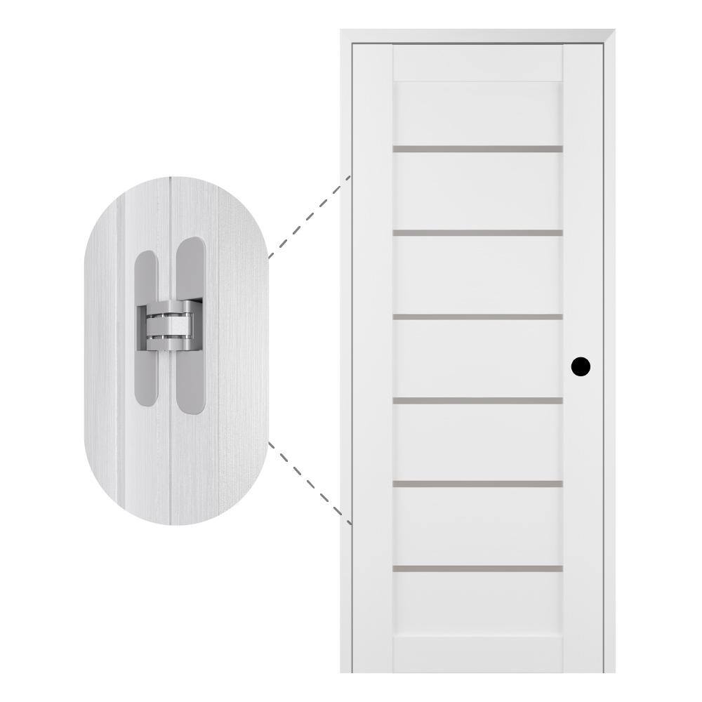 Alba White Frosted Glass and MDF Panels Interior Door