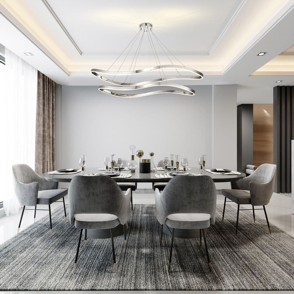 Sylas 64-Watt 1-Light Polished Nickel Contemporary Integrated LED Pendant Light with White Silicone Lens price history on PriceWatchPro