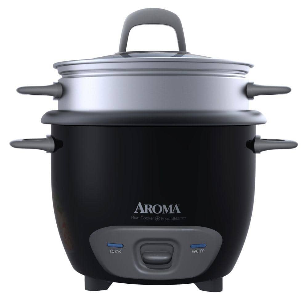 AROMA 6-Cup Black Rice Cooker ARC-743-1NGB - The Home Depot